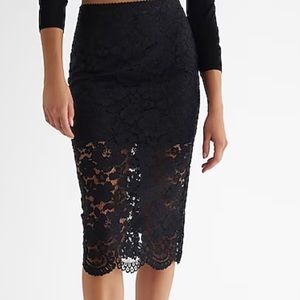Express High Waist Lace Pencil Skirt NWT